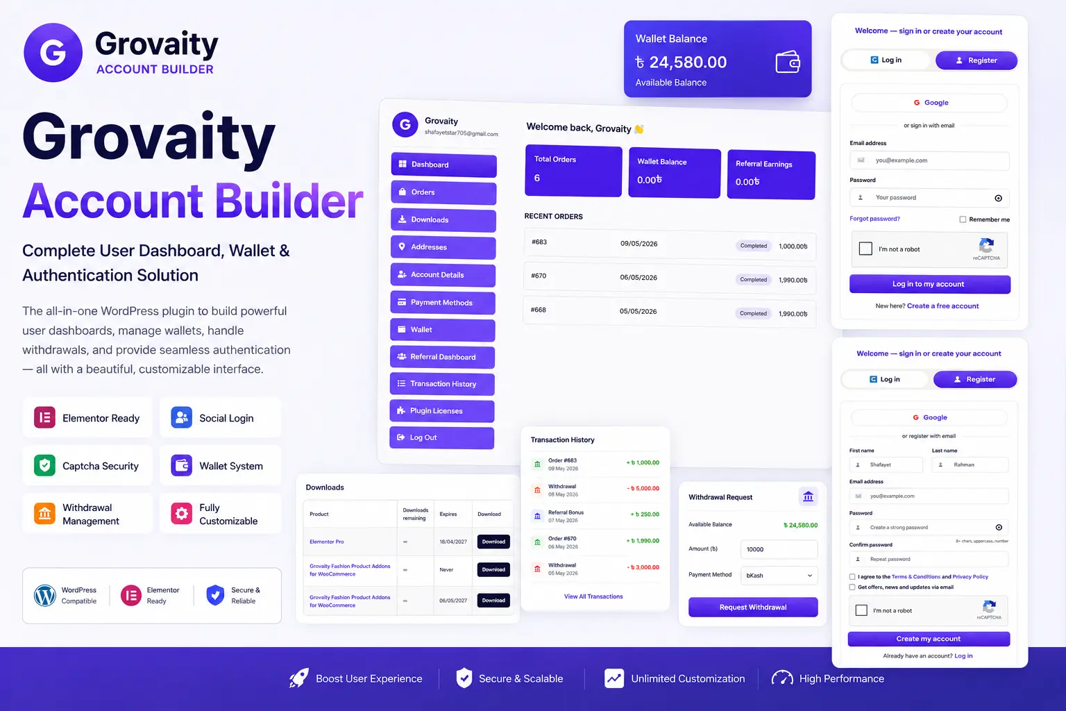 Grovaity Account Builder for WooCommerce